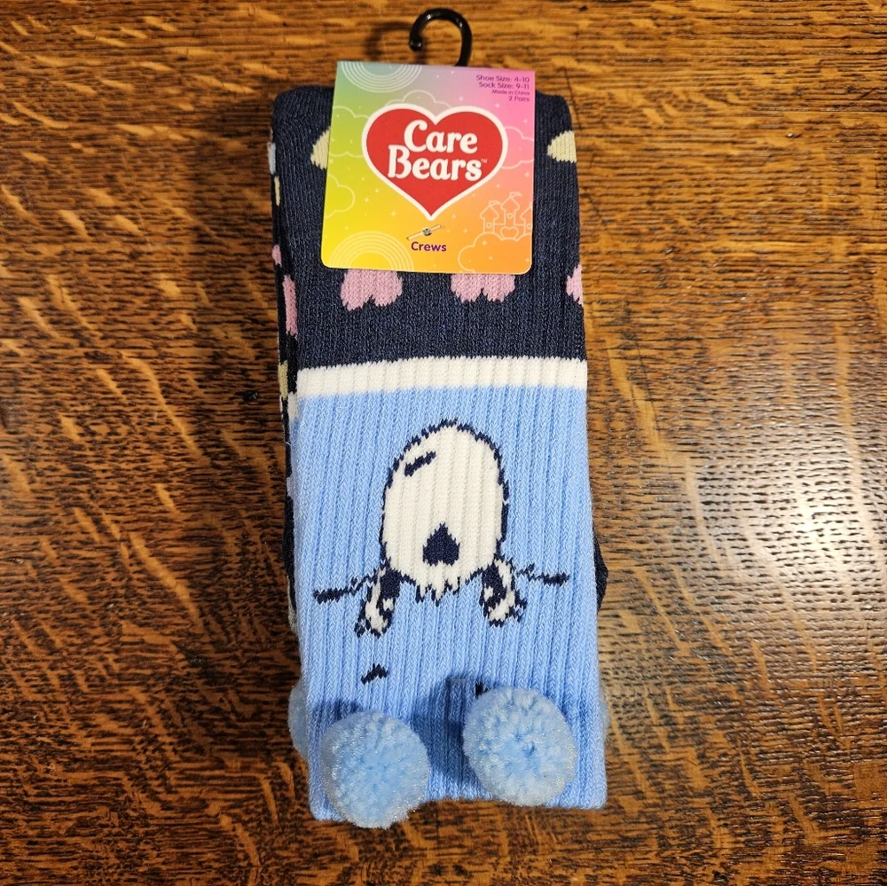 Care Bears Grumpy Pom Socks Set Of 2 NWT